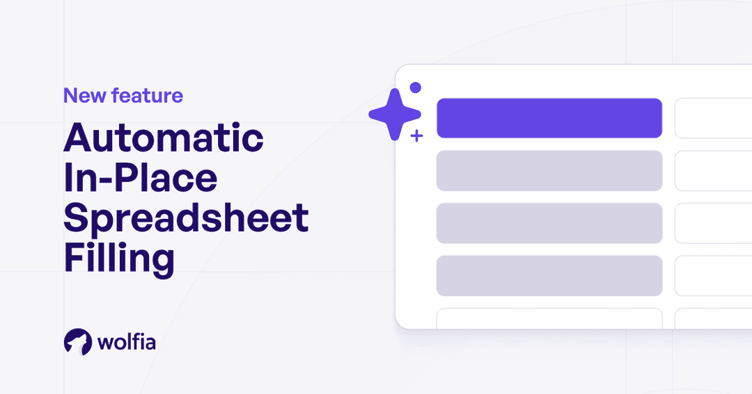 Automatic in-place spreadsheet filling
